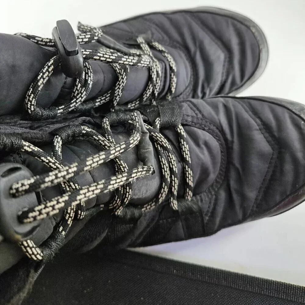 Sorel Whitney II Black Leather Waterproof Winter Boot Women 5 US